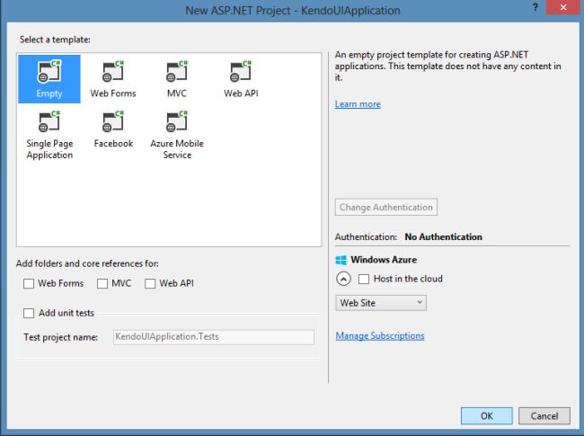 Empty Project Template in VS 2013